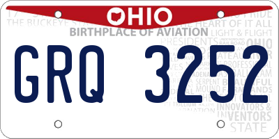 OH license plate GRQ3252