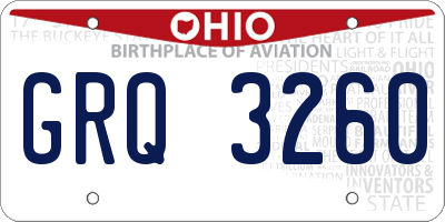 OH license plate GRQ3260