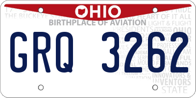 OH license plate GRQ3262
