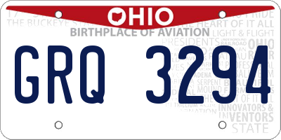 OH license plate GRQ3294