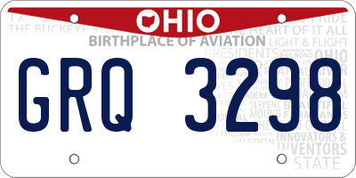 OH license plate GRQ3298