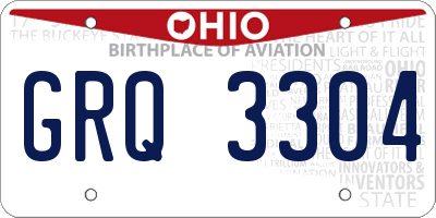 OH license plate GRQ3304