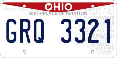 OH license plate GRQ3321