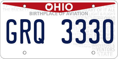 OH license plate GRQ3330