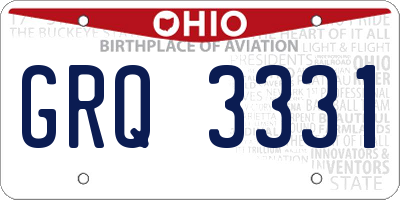 OH license plate GRQ3331