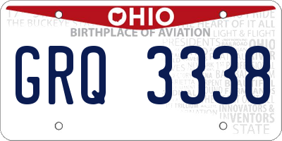 OH license plate GRQ3338