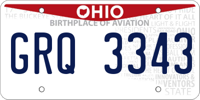 OH license plate GRQ3343
