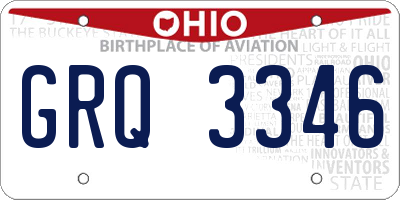 OH license plate GRQ3346