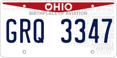 OH license plate GRQ3347