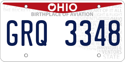 OH license plate GRQ3348