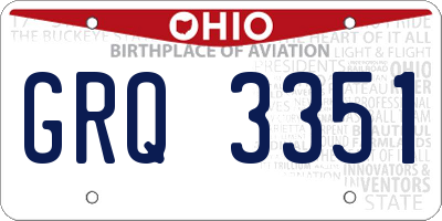 OH license plate GRQ3351