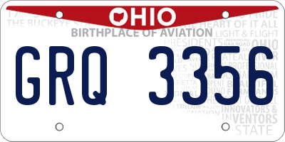 OH license plate GRQ3356