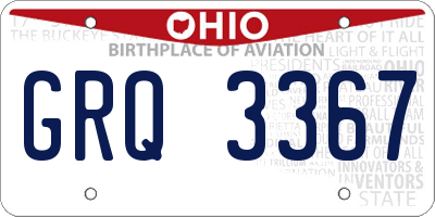 OH license plate GRQ3367