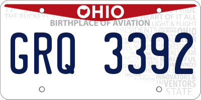 OH license plate GRQ3392