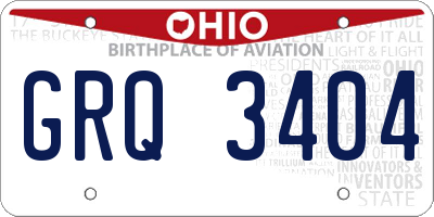 OH license plate GRQ3404