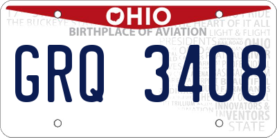OH license plate GRQ3408