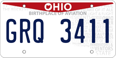 OH license plate GRQ3411