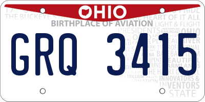 OH license plate GRQ3415