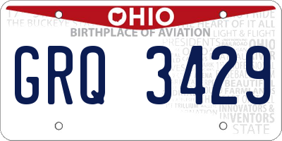OH license plate GRQ3429