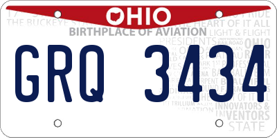 OH license plate GRQ3434