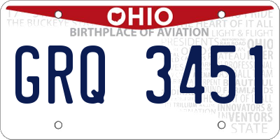 OH license plate GRQ3451