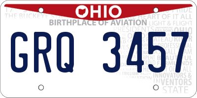 OH license plate GRQ3457