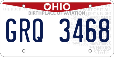 OH license plate GRQ3468