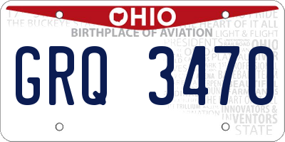 OH license plate GRQ3470