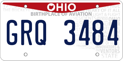OH license plate GRQ3484