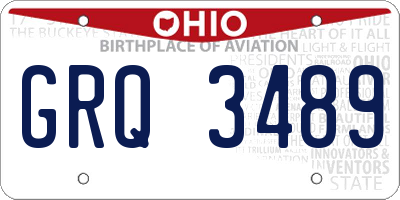OH license plate GRQ3489
