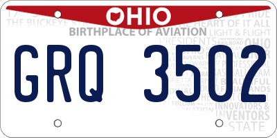 OH license plate GRQ3502