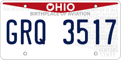 OH license plate GRQ3517