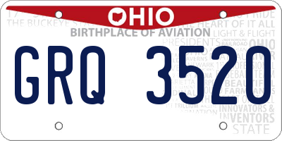 OH license plate GRQ3520