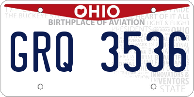 OH license plate GRQ3536