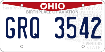 OH license plate GRQ3542