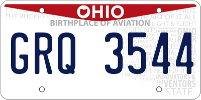OH license plate GRQ3544