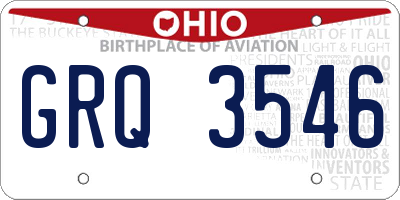 OH license plate GRQ3546
