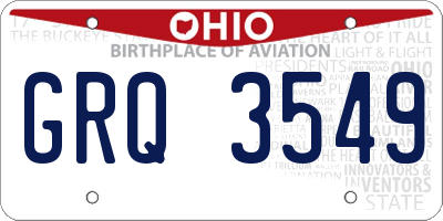 OH license plate GRQ3549