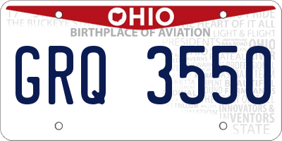 OH license plate GRQ3550