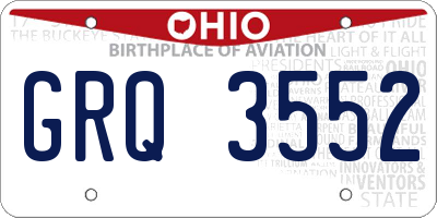 OH license plate GRQ3552