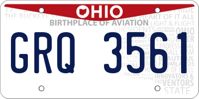 OH license plate GRQ3561
