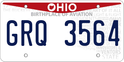 OH license plate GRQ3564