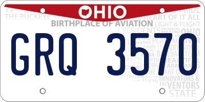 OH license plate GRQ3570