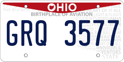 OH license plate GRQ3577