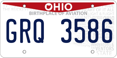 OH license plate GRQ3586