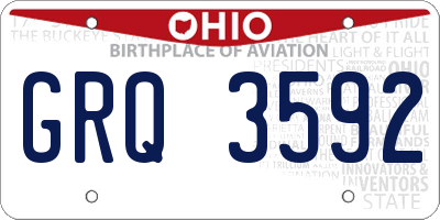 OH license plate GRQ3592