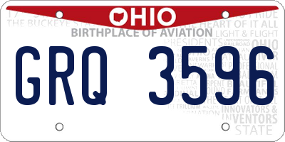 OH license plate GRQ3596