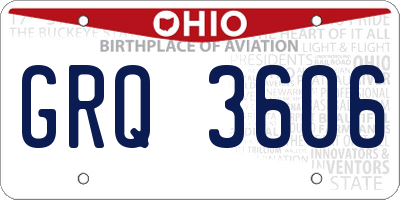 OH license plate GRQ3606