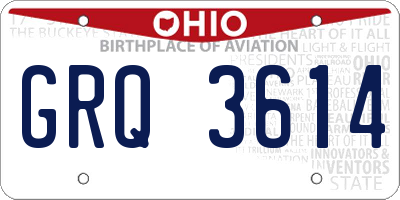 OH license plate GRQ3614