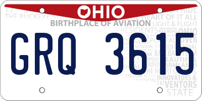 OH license plate GRQ3615